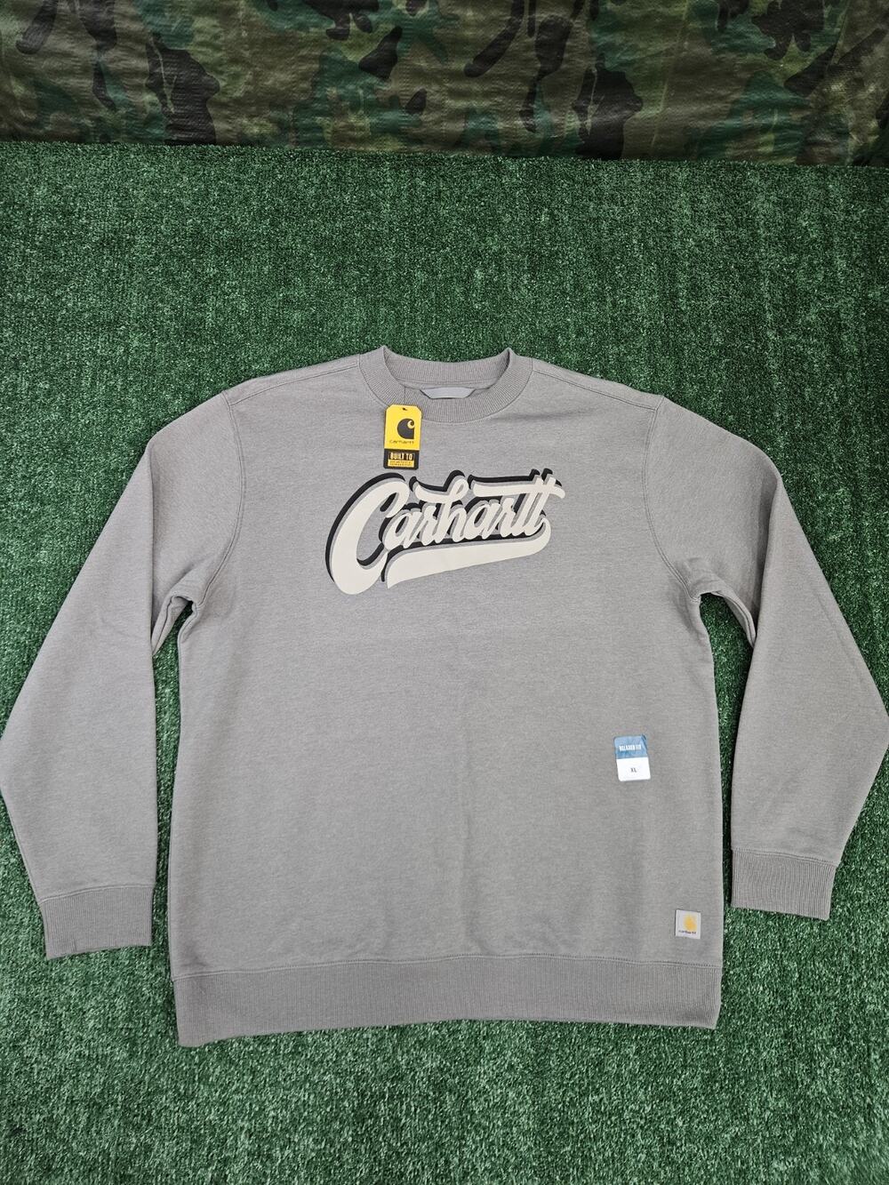 NWT MEN'S XL CARHARTT RELAXED FIT SAWYER LIGHTWEIGHT CREWNECK SWEATSHIRT